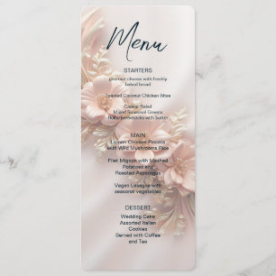 Orange Peach Floral Menu