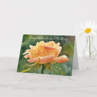 Orange Peach Rose Art Wedding Congratulations