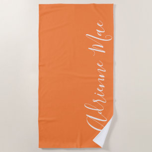 Orange Peel Simply Personalized Beach Towel