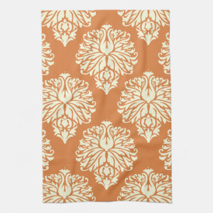 Orange Peel Southern Cottage Damask Kitchen Towel