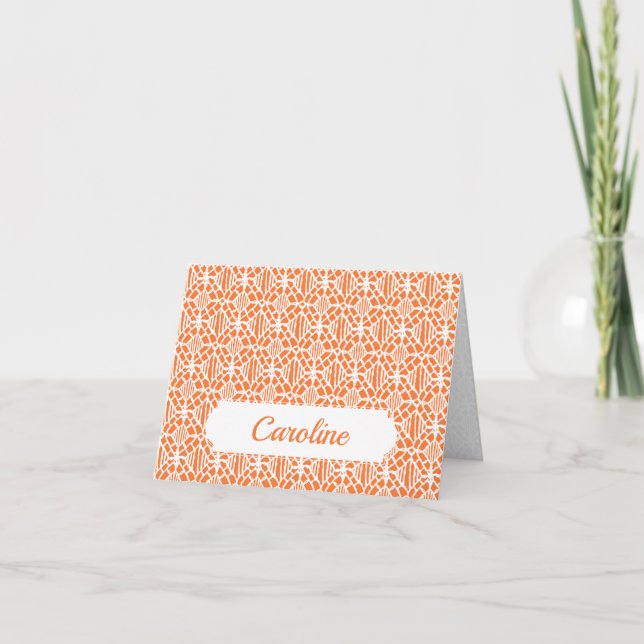 Orange Peigne Avec Motif Crochet Blanc (Devant)