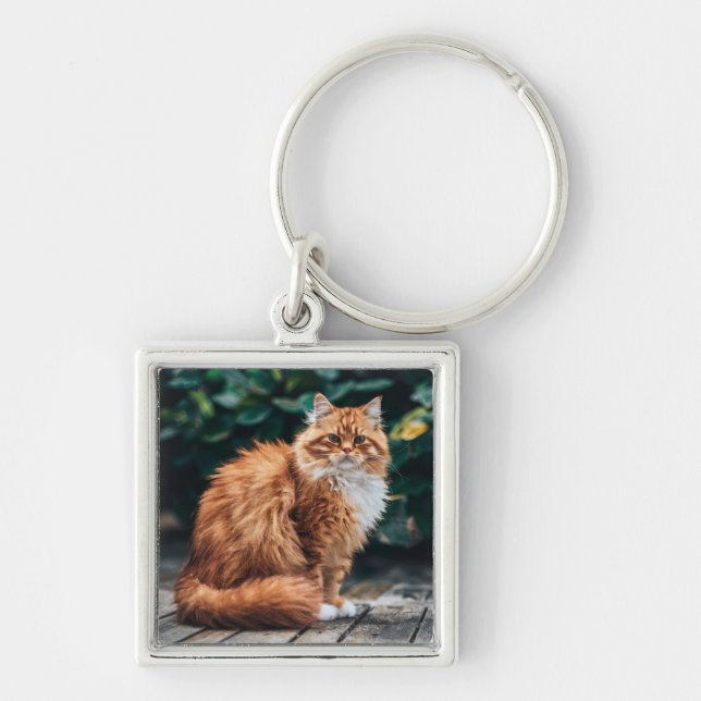 Orange Persian Cat Keychain (Front)