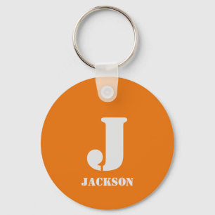 Orange Personal Monogram Keychain