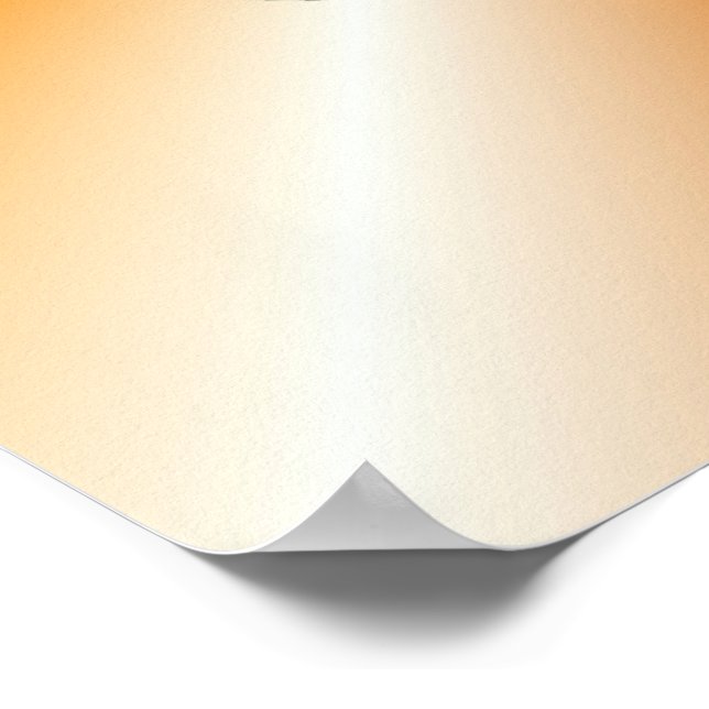 Orange Personalizable Treble Clef Music Art Poster (Corner)
