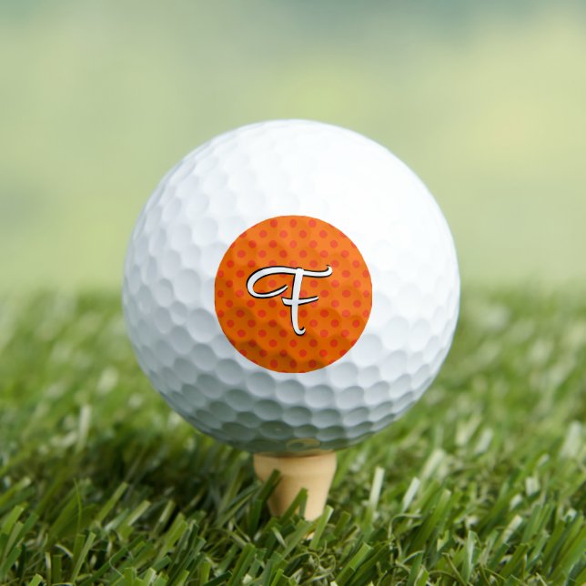 Orange Personalize Colourful Polka Dots Golf Balls (Insitu Tee)