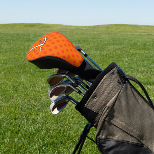 Orange Personalize Colourful Polka Dots Golf Head Cover