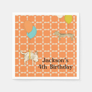 Orange Personalized Children's Party Napkins