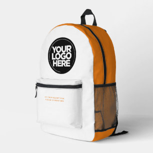 Orange Personalized Corporate Logo and Text Printed Backpack
