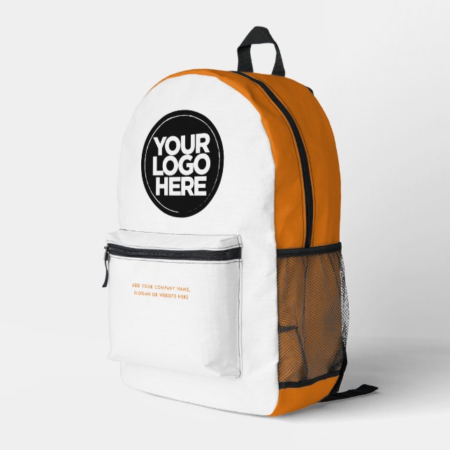 Orange | Personalized Corporate Logo and Text Printed Backpack (Back Corner Right)
