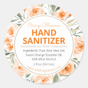 Orange Personalized Hand Sanitizer Soap Label