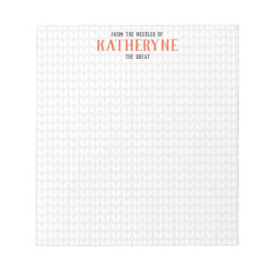 Orange Personalized Knit Stitch Notepad