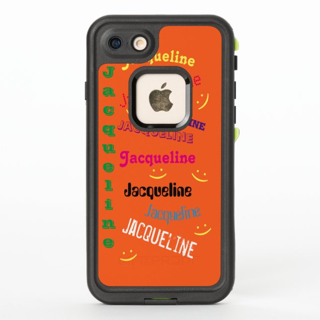 Orange Personalized Name Phone Case (Back)