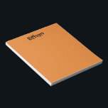 Orange Personalized Notepad<br><div class="desc">Orange Personalized Notepad makes a great gift or stocking stuffer! This will look great on any desk! Comes in your choice of two sizes.</div>