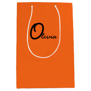 Orange Personalized Party Favor Bags