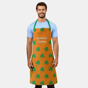 Orange Personalized SHAMROCK Apron