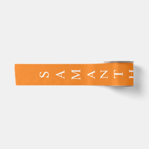 Orange Personalized Vertical Name Satin Ribbon