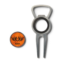 Orange personnalisé avec coeur tribal noir