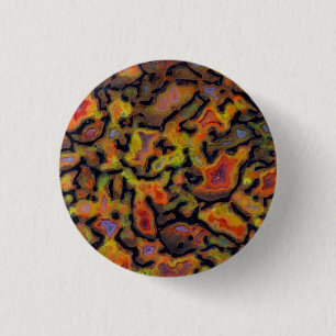 Orange Petrified Dinosaur Bone 1 Inch Round Button