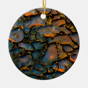Orange Petrified dinosaur bone Ceramic Ornament
