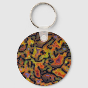 Orange Petrified Dinosaur Bone Keychain