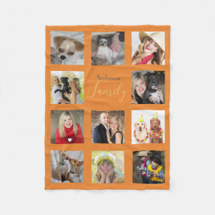 ORANGE Photo Blanket Collage Instagram Gold