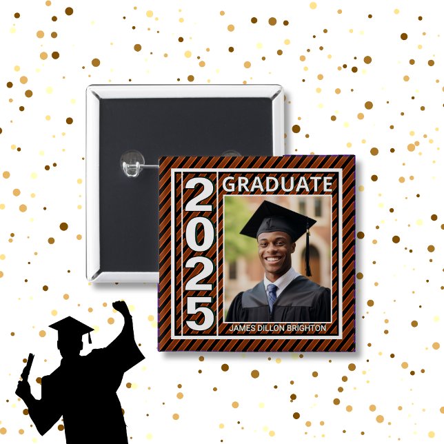Orange Photo Graduation Button (Creator Uploaded)