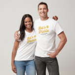 Orange Pickleball Let's Pickle Personalized Text T-Shirt<br><div class="desc">Super cool Pickleball T-shirts featuring an orange pickleball,  "Let's Pickle" in a fun font and your custom text.  Add a name,  pickleball club name,  funny saying,  etc. Makes the perfect addition to any pickleball party,  tournament or event.</div>