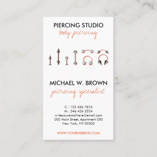 Orange Piercing Design with Personalization Option Business Card