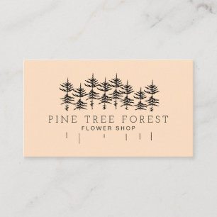 Orange Pine Tree Forest Business Card