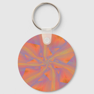 Orange Pink and Violet Spiral Arms Keychain