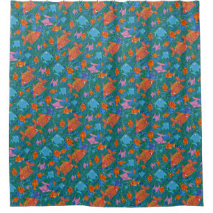 Orange Pink Blue Fun Fish Underwater in the Sea