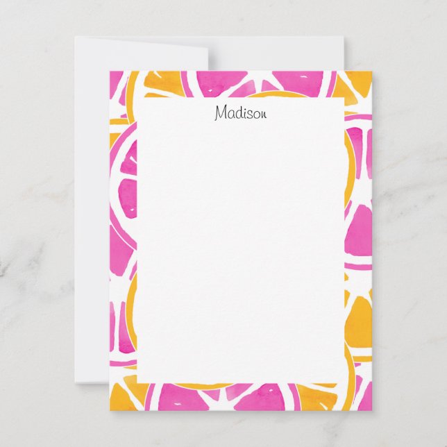 Orange Pink Citrus Slices   Card (Front)