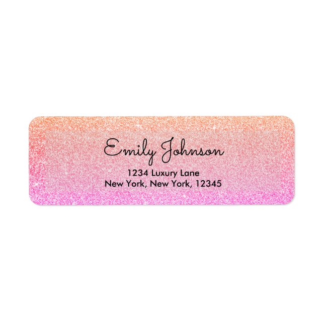 Orange Pink Faux Glitter Sparkle (Front)