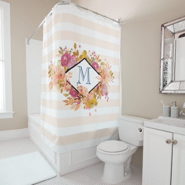 Orange & Pink Floral Bouquet Monogram (In Situ)