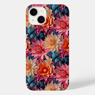 Orange pink flower blooms and leaves Case-Mate iPhone 14 case