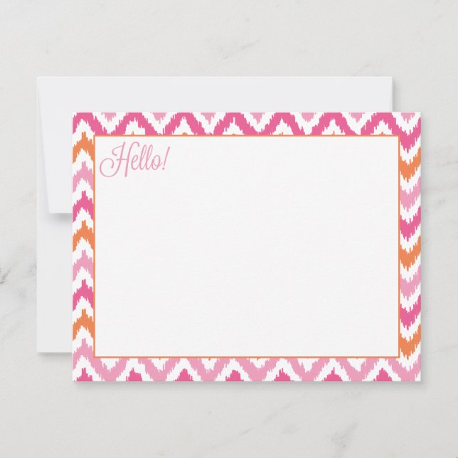 Orange Pink Fuchsia Zigzag Tribal Ikat Pattern (Front)