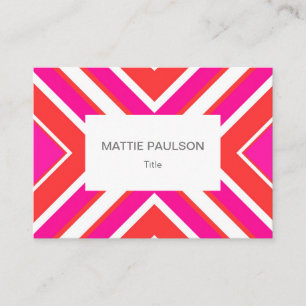 Orange Pink Geometric Business Card