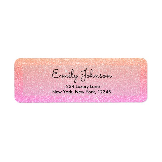 Orange Pink Glitter and Sparkle (Front)