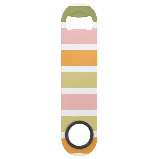 Orange Pink Gold and Green Stripes Bar Key (Front)