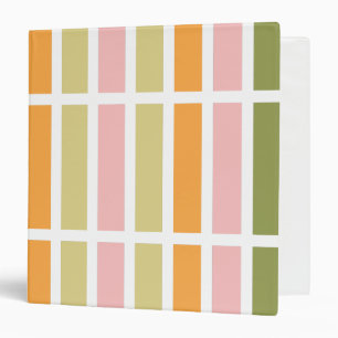 Orange Pink Gold and Green Stripes Binder