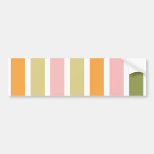 Orange Pink Gold and Green Stripes Bumper Sticker