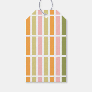 Orange Pink Gold and Green Stripes Gift Tags