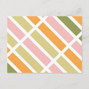 Orange Pink Gold and Green Stripes Postcard