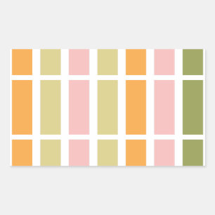 Orange Pink Gold and Green Stripes Sticker