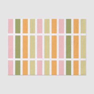 Orange Pink Gold and Green Stripes Tissue Paper