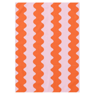 Orange Pink Groovy Stripe Minimalist Modern Spring Tablecloth