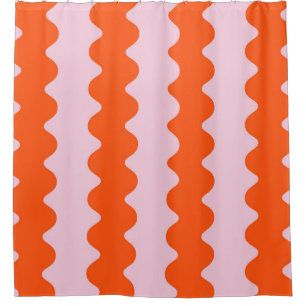 Orange Pink Groovy Stripe Minimalist Spring 