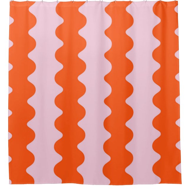 Orange Pink Groovy Stripe Minimalist Spring  (Front)