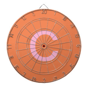 Orange Pink Monogram Initial Modern Custom Color Dartboard