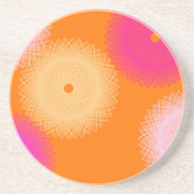 orange & pink pop colour coaster (Front)